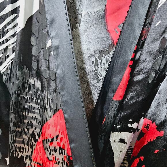 Talk of the Walk Silk Blend Kimono Cardigan Artsy Abstract Pattern Size M Casual - Picture 6 of 8